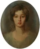 Charles Courtney Curran, Portrait of a Young Lady, Pastel on paper