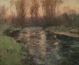 Fredric C. Ede, RIVERSIDE IN MORET-SUR-LOING (France], Oil on canvas
