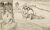Charles E. Burchfield, Winter Twilight in the Village. 1918, Conte crayon on paper