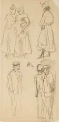 Figure Studies by Maximilien Luce, Pencil drawing, sold May 2003