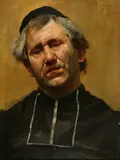 Andrew Law, Portrait of Cleric, Oil on canvas laid on board