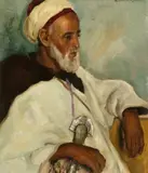 R. de Torres de Lara, Portrait of a North African, Oil on canvas