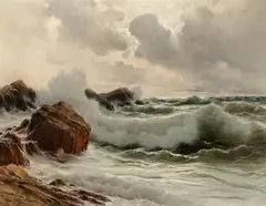 Michele Frederico, Capri Crashing Surf, Oil on canvas