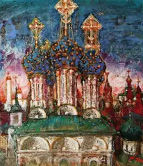 Yevgeny Kumankov, Moscow Church Cross, Acrylic on board