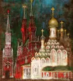 Yevgeny Kumankov, Russian Churches, Oil on canvas
