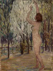 Athan Marusis, Nude in Landscape, Oil on canvas