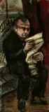 Suzanne S. Martyl, Man Reading, Oil on masonite