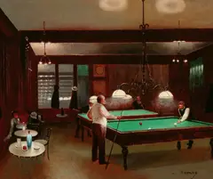 Nicholas, Pool Hall, Oil on canvas