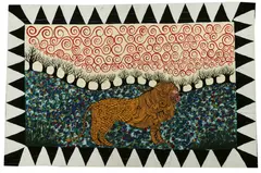 Levent Isik, The Lion, Oil on board