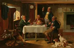 Alexander Austen, The Hunters Around a Table, Oil on canvas