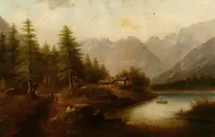 Charles Tenot, Parke aus der Augsburg, Oil on canvas