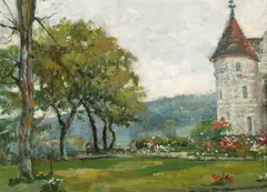 Helene Büchmann, Park Scene, Oil on canvas