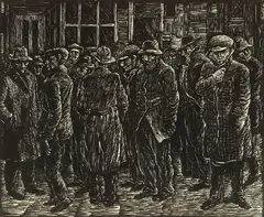 Albert Abramowitz, Breadline, Woodblock