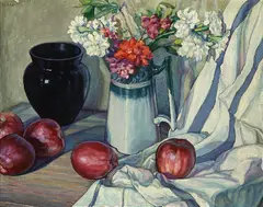 Vincente Seritti, Frutas Y Flores, Oil on board