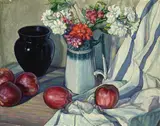 Vincente Seritti, Frutas Y Flores, Oil on board
