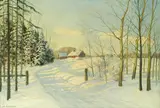 Christian Wennemoes, Snowy Landscape, Oil on canvas