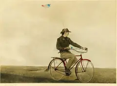 Andrew Wyeth, Boy on Bicycle with Feather, Color lithograph
