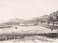 The Wishtower by Muirhead Bone, Pen and pencil and ink, sold Mar 2004