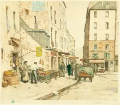 Paris Street Scene by Tavík František Šimon, Color lithograph, sold Mar 2004
