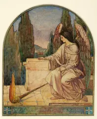 Frederick J. Kurtz, Angel and Torch, Watercolor
