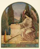 Frederick J. Kurtz, Angel and Torch, Watercolor