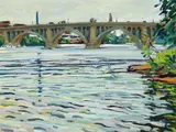 Michael Francis, Key Bridge Overcast, Oil on panel