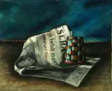 Mario Russo, Giornale E Cappello, Oil on canvas