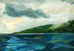 Mary Clark Holderness, Coastal Scene, Oil on canvas