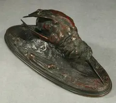 Auguste Nicholas Cain, The Sandpiper, Bronze with brown patina