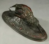Auguste Nicholas Cain, The Sandpiper, Bronze with brown patina