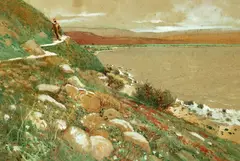 Corwin Knapp Linson, By the Sea of Galilee, Watercolor on gouache