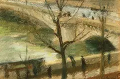 Along the Seine by René Levrel, Gouache, offered Mar 2004