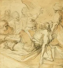 Francesco Parone, The Entombment of Christ, Graphite and charcoal