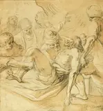 Francesco Parone, The Entombment of Christ, Graphite and charcoal