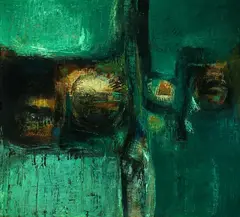 Sarah Grilo, Verde Brillante, Oil on canvas