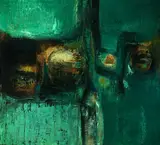 Sarah Grilo, Verde Brillante, Oil on canvas