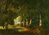 Alexandre Defaux, Barbizon Landscape with Figure, Oil on canvas