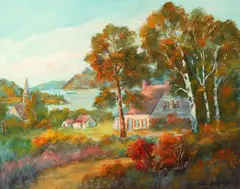 Fern Cunningham Stone, California Landscape, Oil on canvas