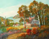 Fern Cunningham Stone, California Landscape, Oil on canvas