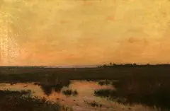 Max Weyl, Potomac Marshlands, Oil on canvas in fine period gold leaf frame