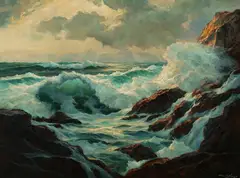 William C Ehrig, The Breakers, Oil on canvas