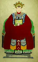 ) by Anonymous, Ancestor Portrait, ink and color on paper, sold May 2004