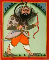 Ajmer School, Untitled, Caricature of Basil Dave (in order to insult him as he betrayed the ruler by joining the opponent's army), watercolor on paper