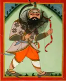 Ajmer School, Untitled, Caricature of Basil Dave (in order to insult him as he betrayed the ruler by joining the opponent's army), watercolor on paper