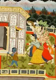 Jaipur School, Untitled, Story from the Life of Baby Krishna, watercolor on paper