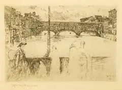 Florence by Otto Henry Bacher, Etching - Plate size: 7 1/2 in. x 10 3/4 in, sold May 2004