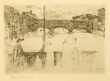 Otto Henry Bacher, Florence, Etching - Plate size: 7 1/2 in. x 10 3/4 in