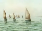 G. W. Clarke, Sailboats, Watercolor on paper