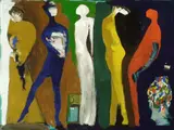 Enrique Barilari, Five Figures, Acrylic on canvas.