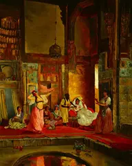 S. Ivanowitch, The Harem at Poolside, Oil on canvas